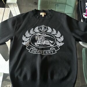 Burberry Women’s Black Logo Knit Crewneck Sweater